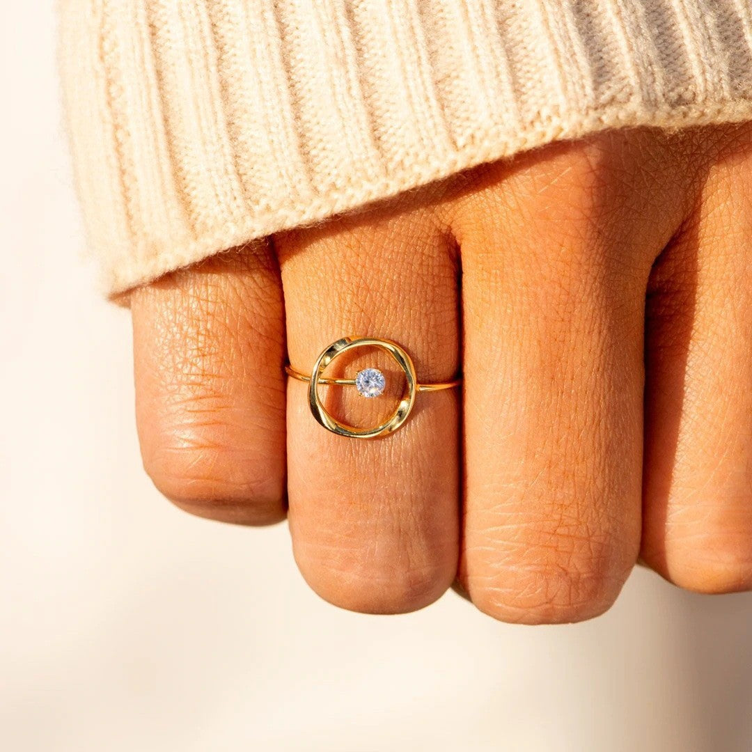 Womens Round Ring, Simple Circle Design, European And American Style