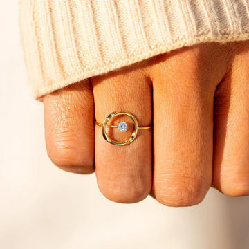 Womens Round Ring, Simple Circle Design, European And American Style