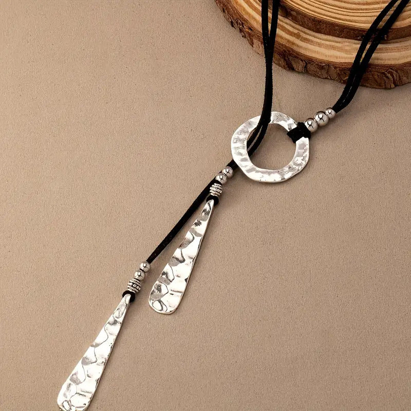 Bohemian-style Long Metal Pendant Necklace