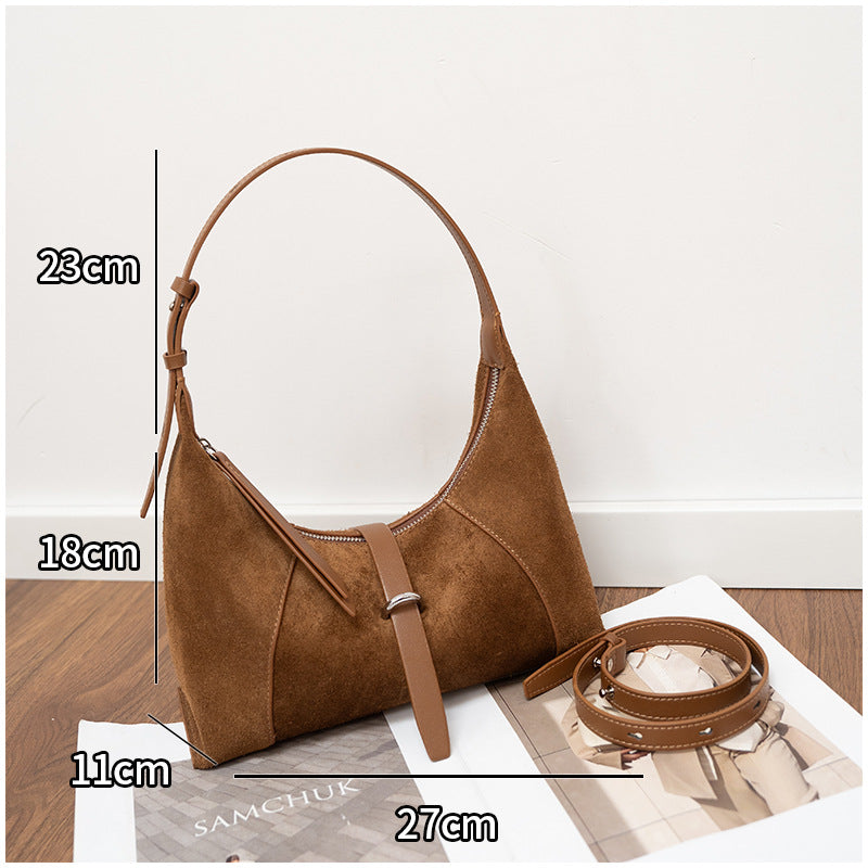 Korean-style Womens Commuter Shoulder Bag With A Textured Cross-body Design