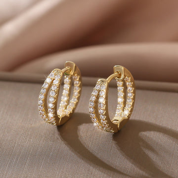 Hollow Double-layer Earrings In A Minimalist Cool And Understated Style