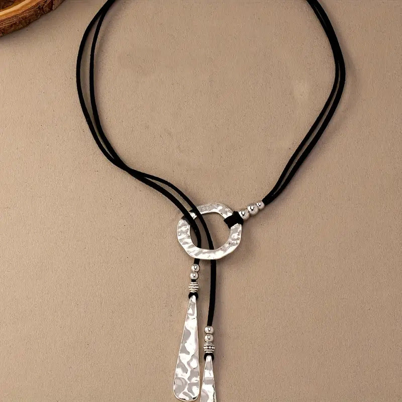 Bohemian-style Long Metal Pendant Necklace