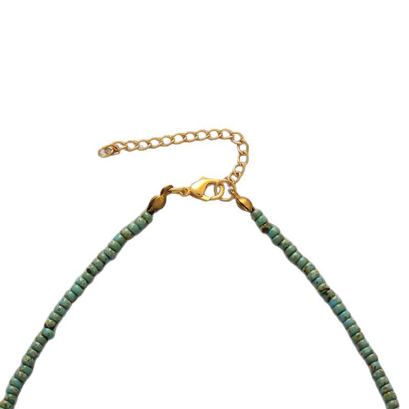 Natural Teardrop-Shaped Amazonite Pendant Necklace