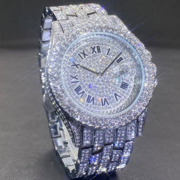 Full Diamond High End Calendar Men's Quartz Watch Gentlemen's Watch