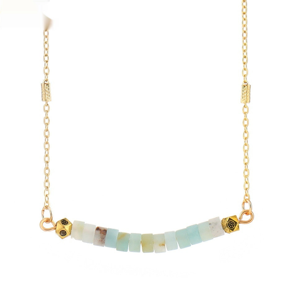 Turquoise Clavicle Chain Womens Necklace Jewelry