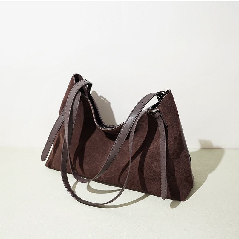 Womens Large Capacity Suede Suede-Effect Tote Bag