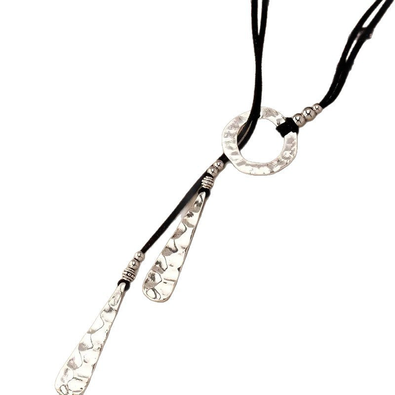 Bohemian-style Long Metal Pendant Necklace