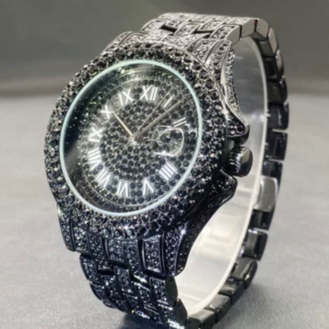 Full Diamond High End Calendar Men's Quartz Watch Gentlemen's Watch